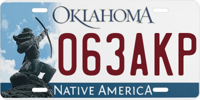 OK license plate 063AKP