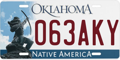 OK license plate 063AKY