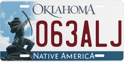OK license plate 063ALJ