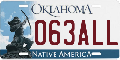 OK license plate 063ALL