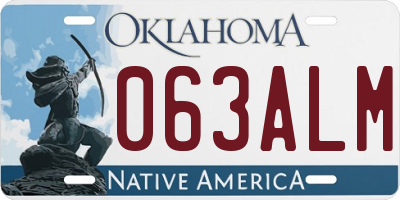 OK license plate 063ALM