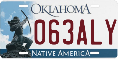 OK license plate 063ALY
