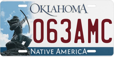 OK license plate 063AMC
