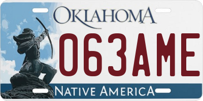 OK license plate 063AME