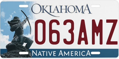 OK license plate 063AMZ