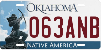 OK license plate 063ANB