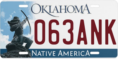 OK license plate 063ANK