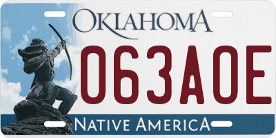OK license plate 063AOE