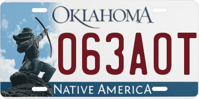 OK license plate 063AOT
