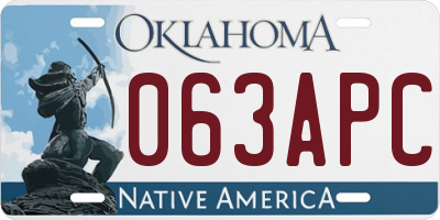OK license plate 063APC