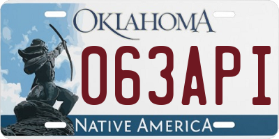 OK license plate 063API