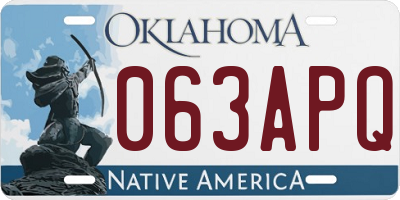 OK license plate 063APQ