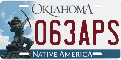 OK license plate 063APS
