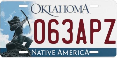 OK license plate 063APZ