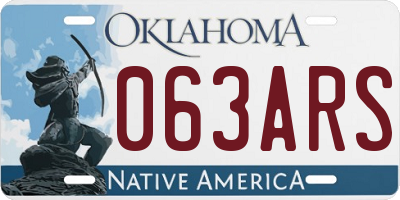 OK license plate 063ARS