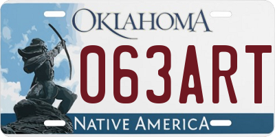 OK license plate 063ART