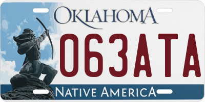 OK license plate 063ATA