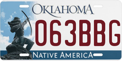 OK license plate 063BBG