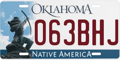 OK license plate 063BHJ