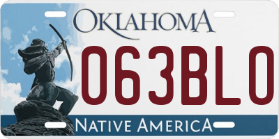 OK license plate 063BLO