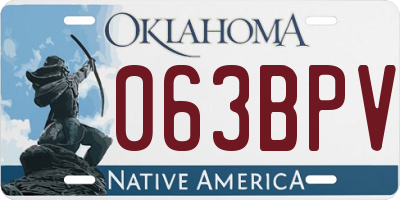OK license plate 063BPV