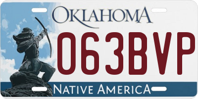OK license plate 063BVP