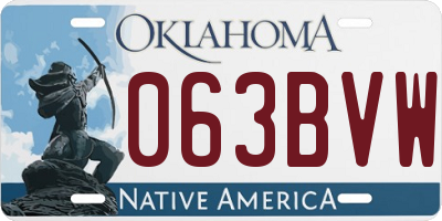 OK license plate 063BVW