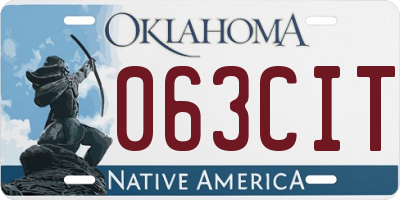 OK license plate 063CIT