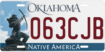 OK license plate 063CJB