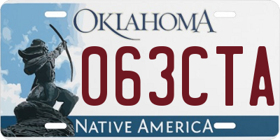 OK license plate 063CTA