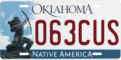 OK license plate 063CUS
