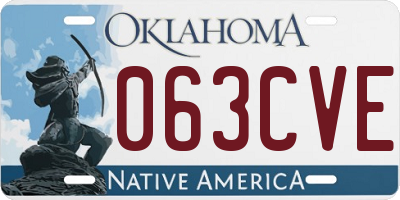 OK license plate 063CVE
