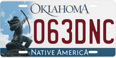 OK license plate 063DNC