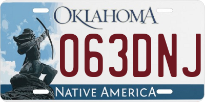 OK license plate 063DNJ