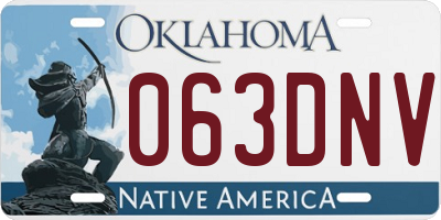OK license plate 063DNV