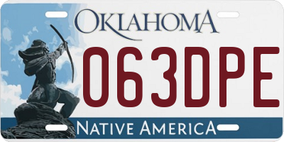 OK license plate 063DPE
