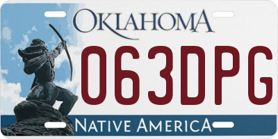 OK license plate 063DPG