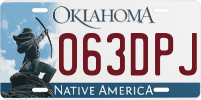 OK license plate 063DPJ