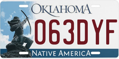 OK license plate 063DYF