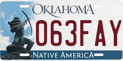 OK license plate 063FAY