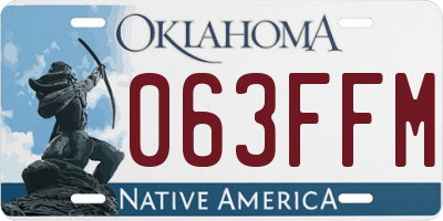 OK license plate 063FFM