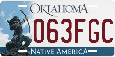 OK license plate 063FGC