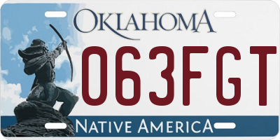 OK license plate 063FGT