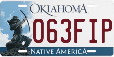 OK license plate 063FIP