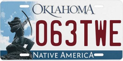 OK license plate 063TWE