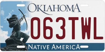 OK license plate 063TWL