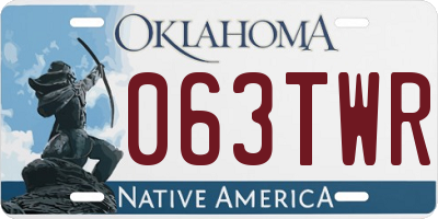 OK license plate 063TWR