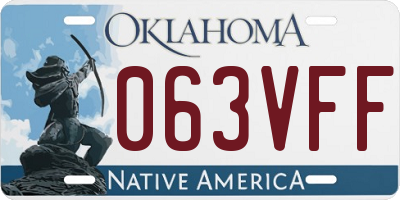OK license plate 063VFF