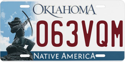 OK license plate 063VQM