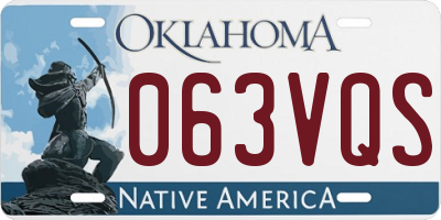 OK license plate 063VQS